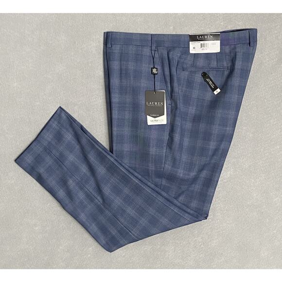 Lauren Ralph Lauren | Pants | Lauren Ralph Lauren Mens 42x32 Ultraflex  Dress Pant Classic Fit Blue Plaid New | Poshmark